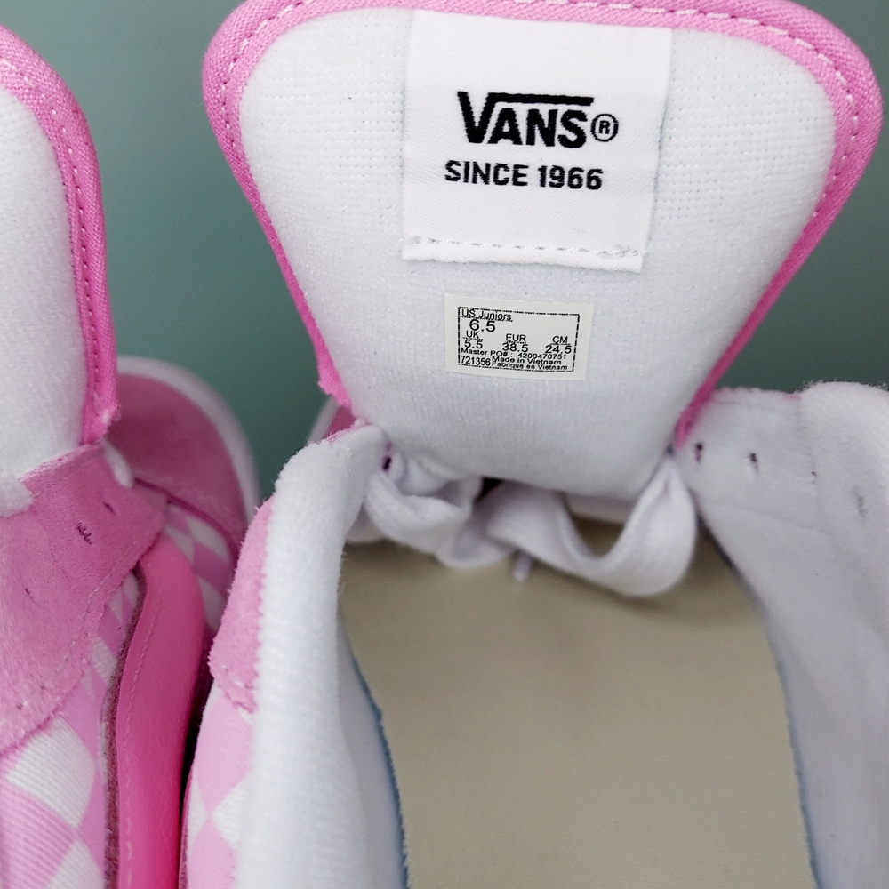 Vans Pink Knu Skool Prism Pink Checkered Womens Sneakers Size 6.5 Juniors Travel - Picture 15 of 16